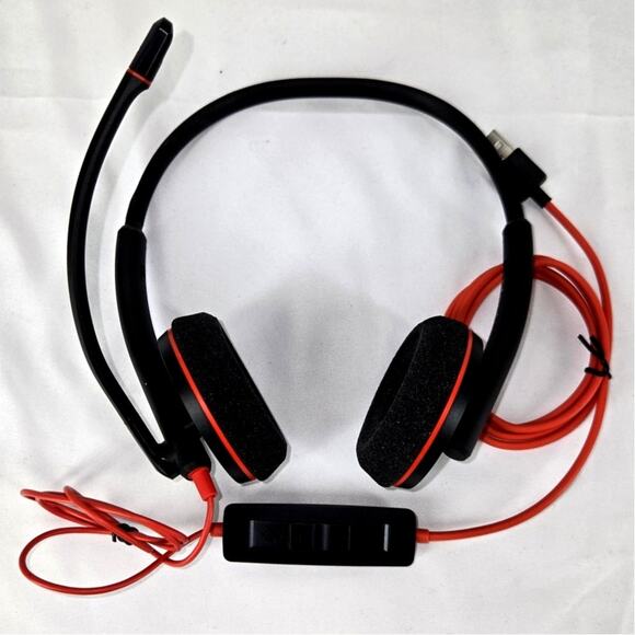 POLY POLYCOM BLACKWIRE 3200 SERIES USB DUAL HEADSET, MIC, VOLUME & MUTE CONTROLS - Picture 2 of 6